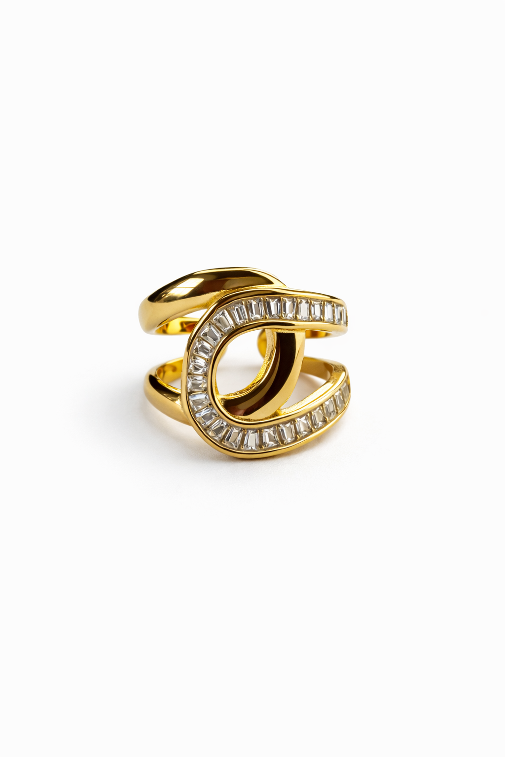 Baguette Crystal Open Ring