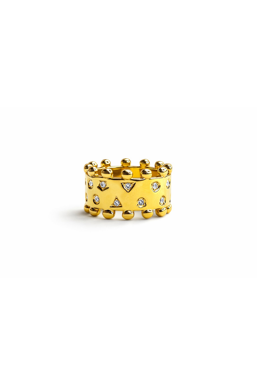 Byzantine Crystal Wide Band Ring