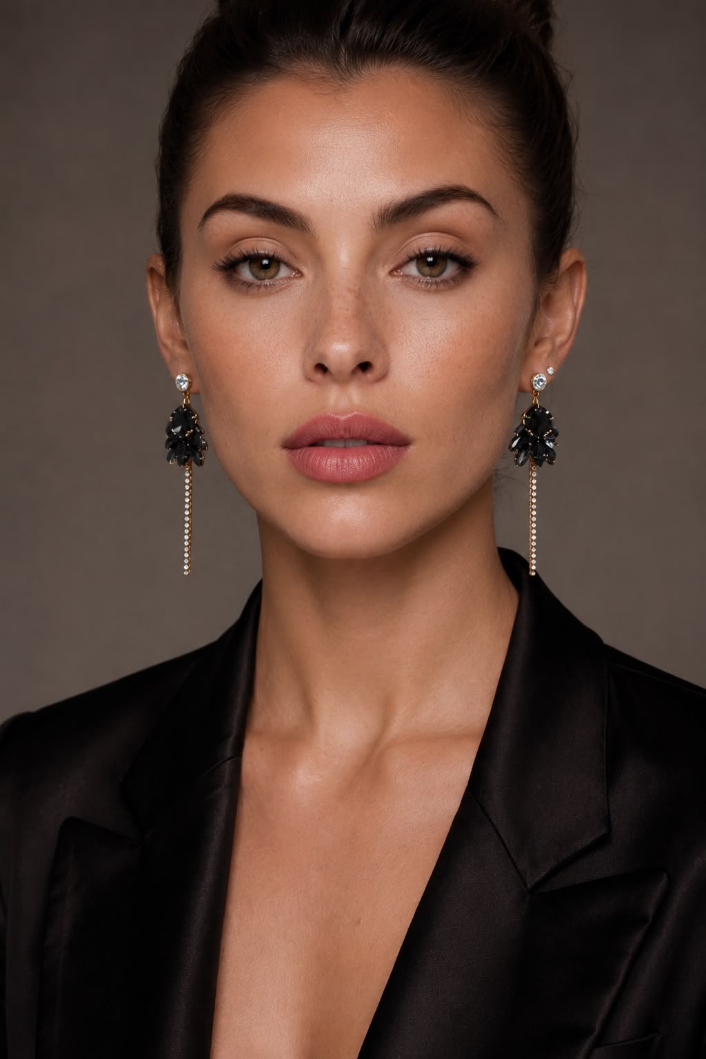 Paloma Drop Earrings In Black