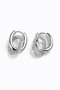 Double Hoop Pavé Crystal Earrings