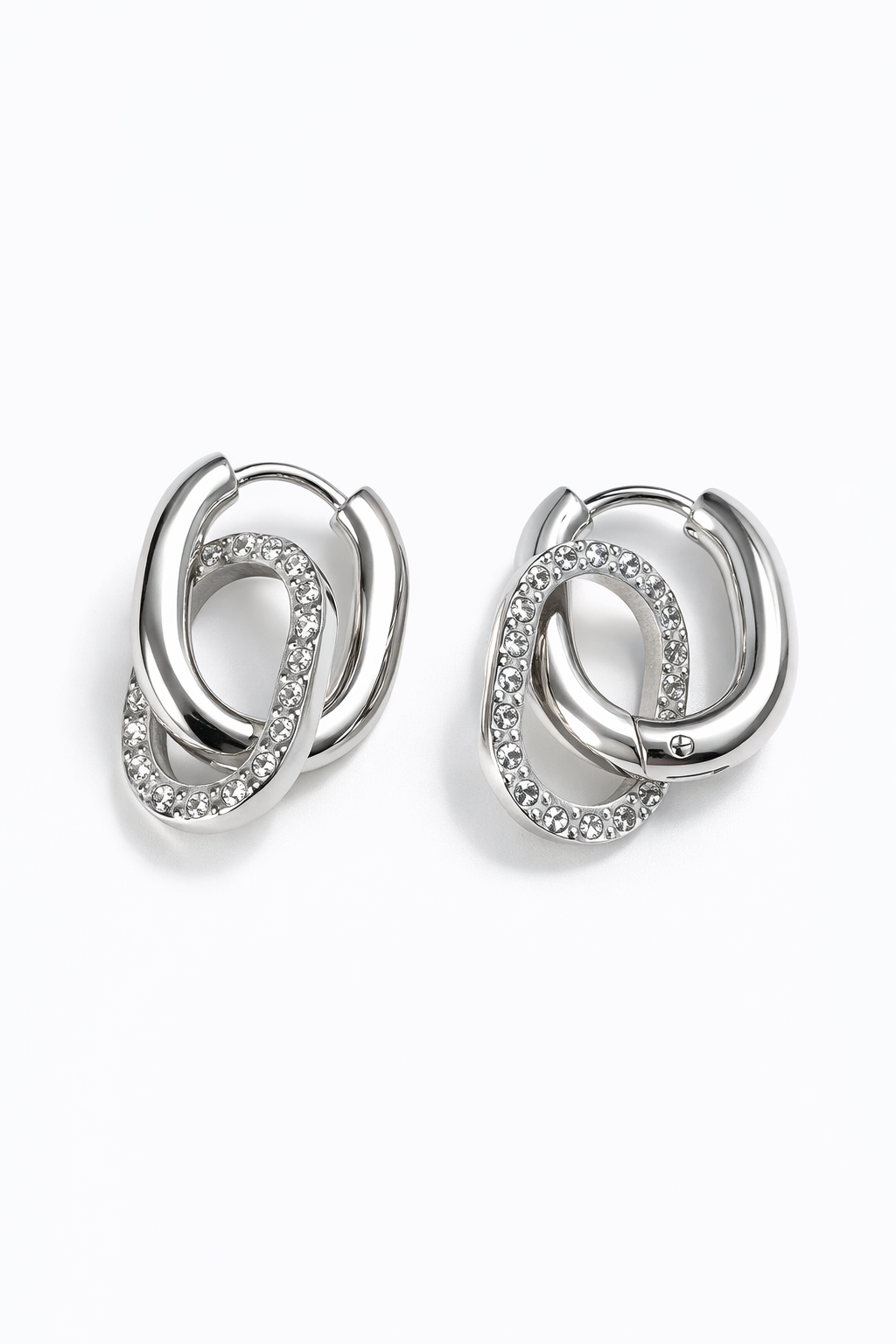 Double Hoop Pavé Crystal Earrings
