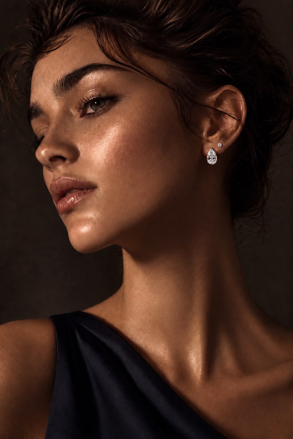 Elodie Pear Solitaire Studs