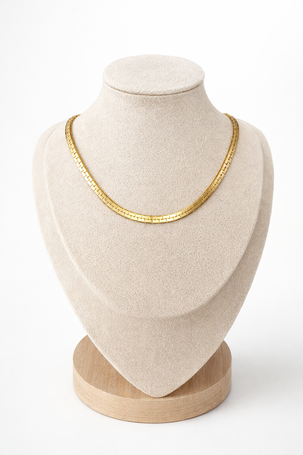 Gold Flat Book Chain Necklace