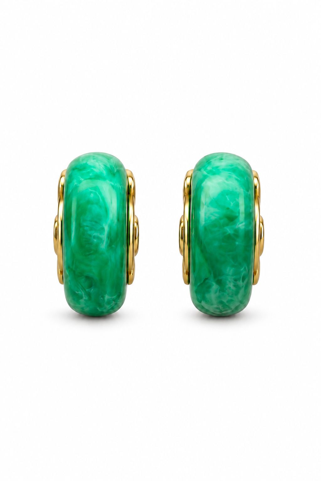 Green Chunky Hoop Earrings