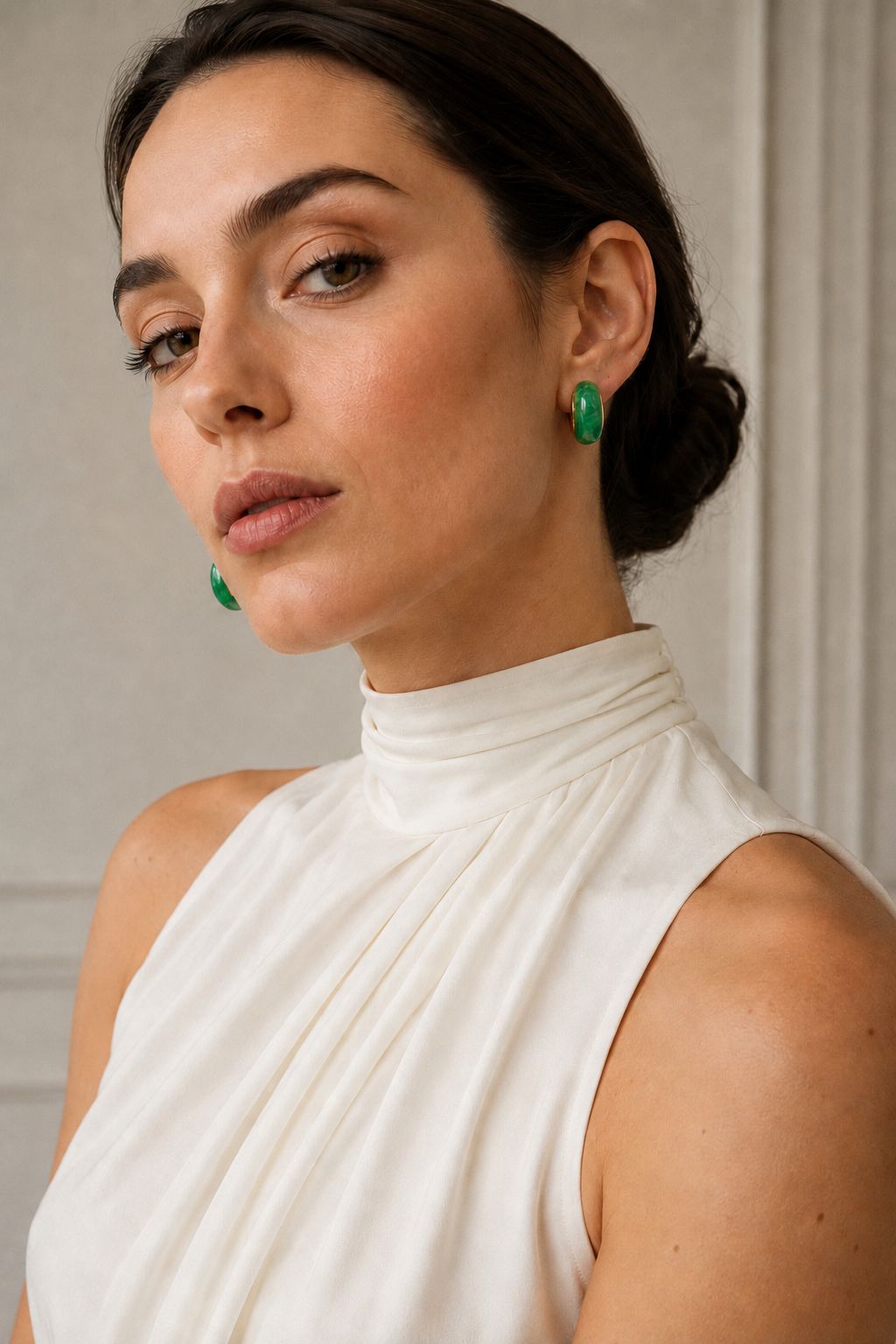 Green Chunky Hoop Earrings