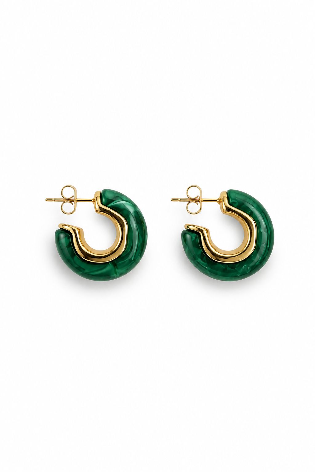 Green Chunky Hoop Earrings