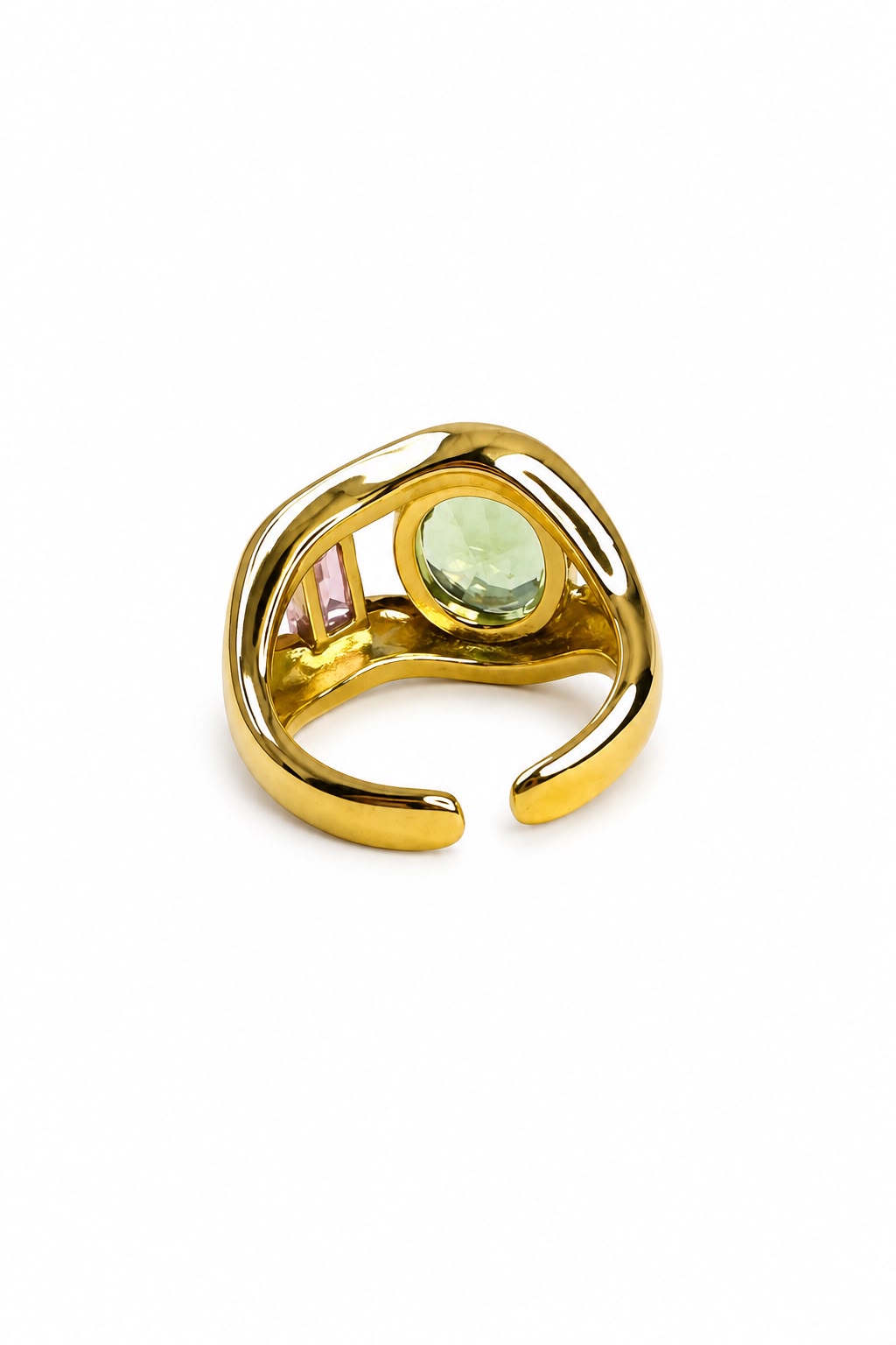 Green & Pink Wave Ring