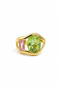 Green & Pink Wave Ring