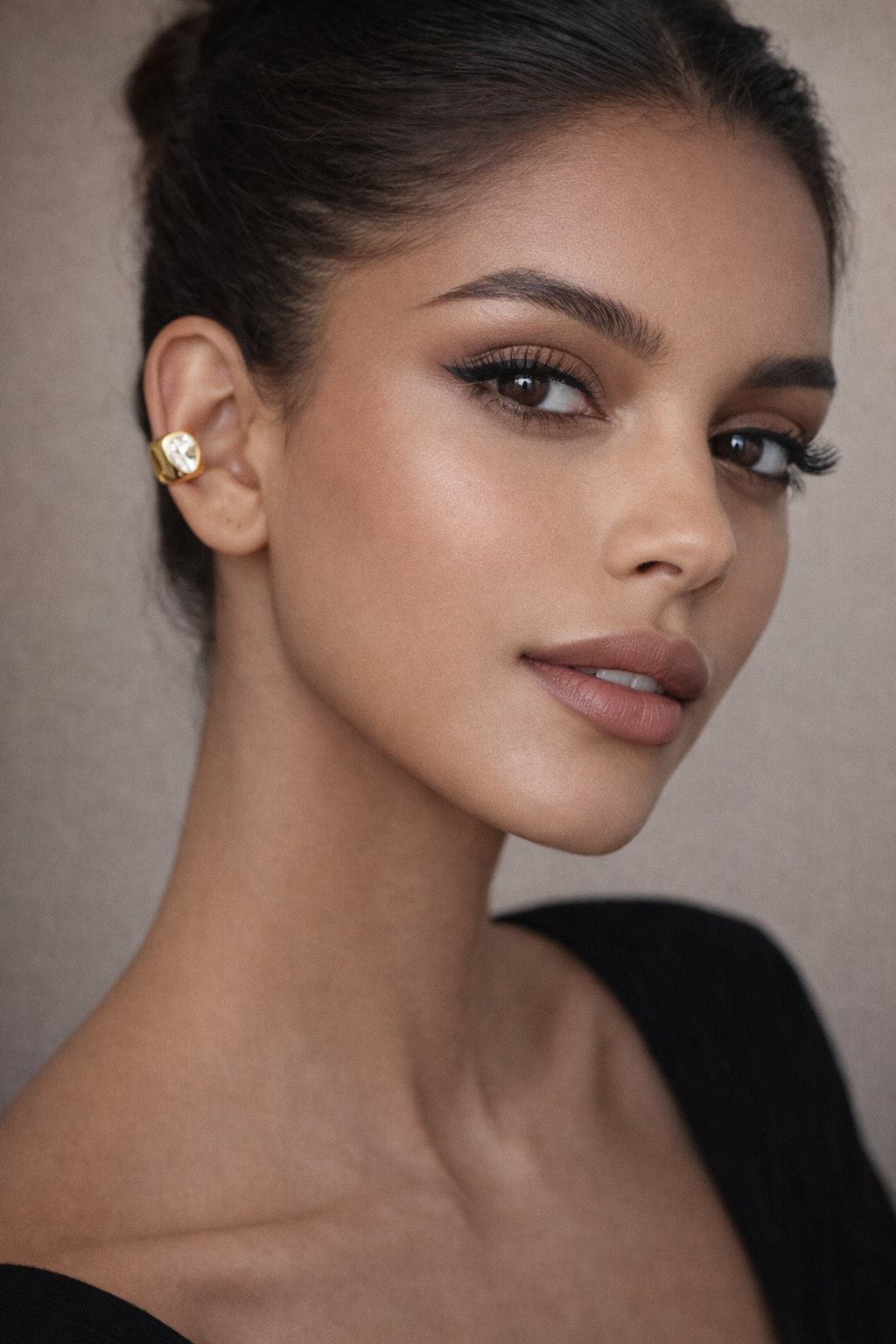 Large Stone Crystal Ear Cuff