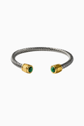 Malachite Cable Twist Cuff Bracelet