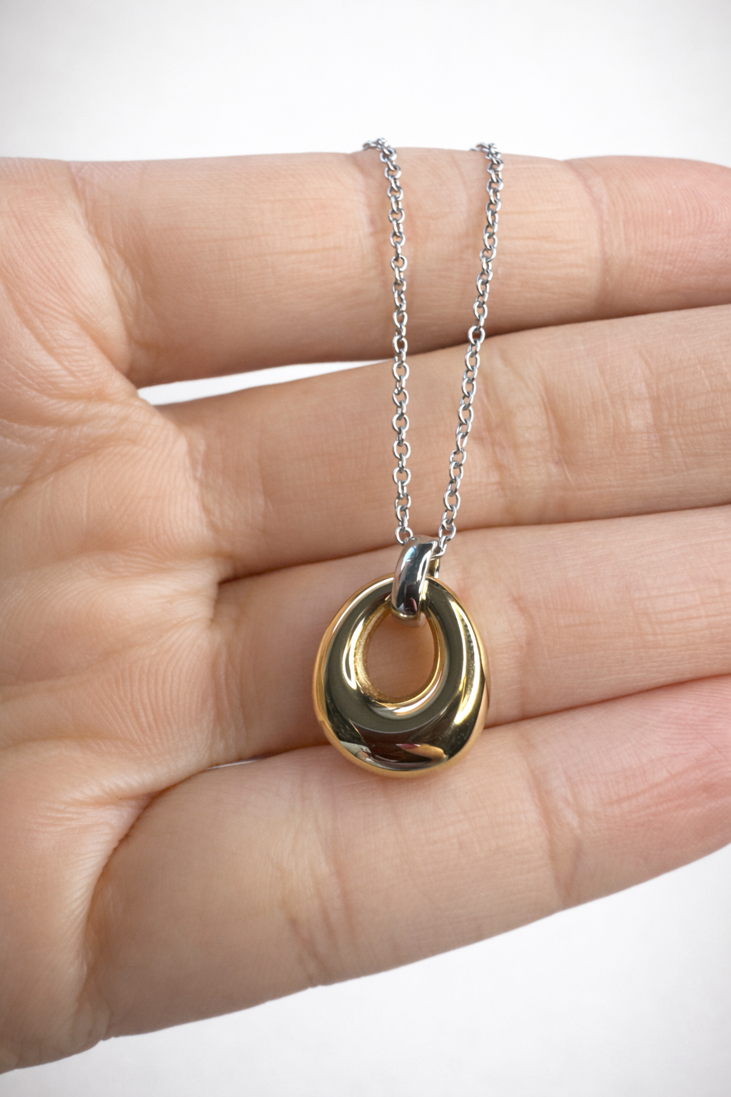 Open Teardrop Pendant Necklace