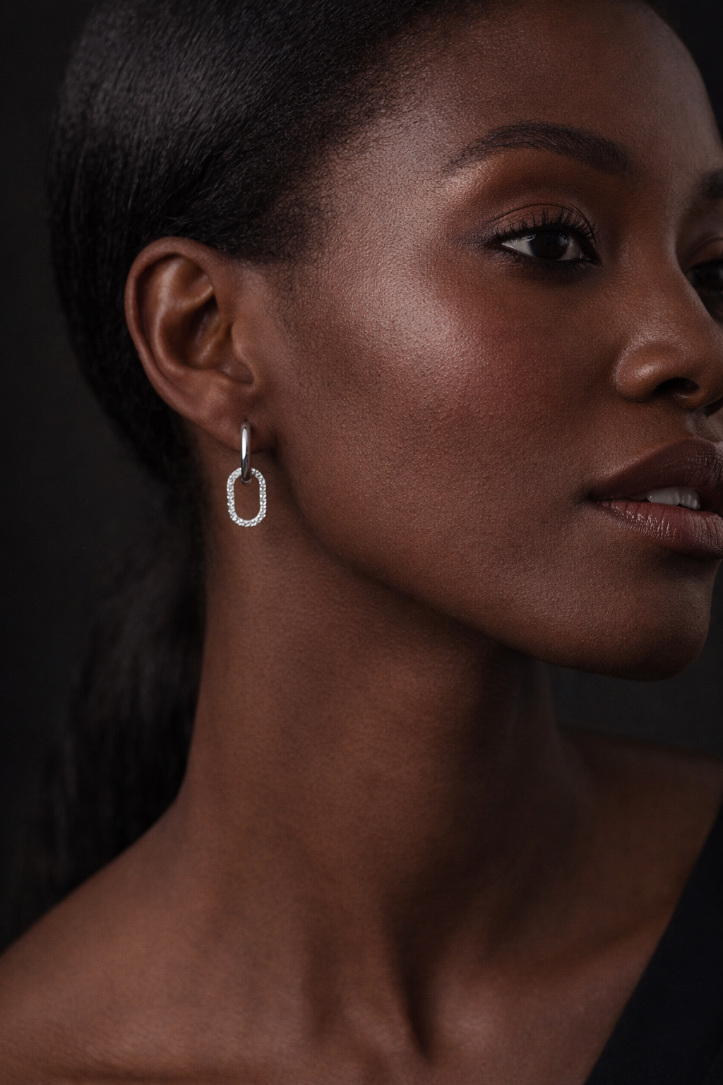 Double Hoop Pavé Crystal Earrings