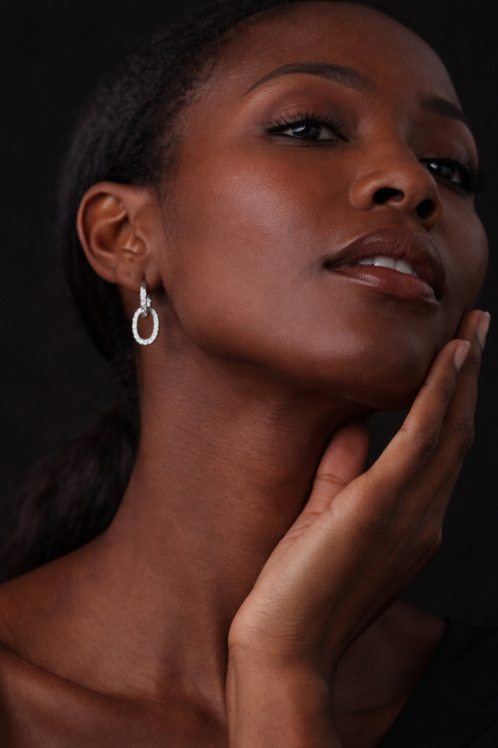 Double Hoop Pavé Crystal Earrings