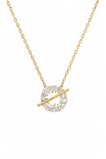 Pear Halo Bar Necklace