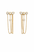 Triple Crystal Chain Drape Earrings
